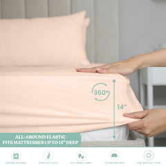 Lightweight Microfiber Bed Sheet Set – 6-Piece Ultra-Soft Wrinkle-Free Sheets with Deep Pockets & Pillowcases – Full, Queen, King & California King