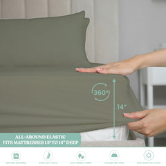 Lightweight Microfiber Bed Sheet Set – 6-Piece Ultra-Soft Wrinkle-Free Sheets with Deep Pockets & Pillowcases – Full, Queen, King & California King