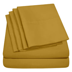 Lightweight Microfiber Bed Sheet Set – 6-Piece Ultra-Soft Wrinkle-Free Sheets with Deep Pockets & Pillowcases – Full, Queen, King & California King