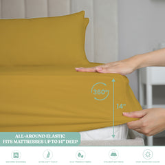 Lightweight Microfiber Bed Sheet Set – 6-Piece Ultra-Soft Wrinkle-Free Sheets with Deep Pockets & Pillowcases – Full, Queen, King & California King