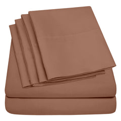 Lightweight Microfiber Bed Sheet Set – 6-Piece Ultra-Soft Wrinkle-Free Sheets with Deep Pockets & Pillowcases – Full, Queen, King & California King