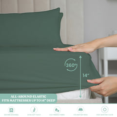 Lightweight Microfiber Bed Sheet Set – 6-Piece Ultra-Soft Wrinkle-Free Sheets with Deep Pockets & Pillowcases – Full, Queen, King & California King