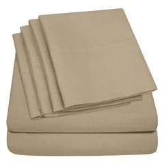 Lightweight Microfiber Bed Sheet Set – 6-Piece Ultra-Soft Wrinkle-Free Sheets with Deep Pockets & Pillowcases – Full, Queen, King & California King