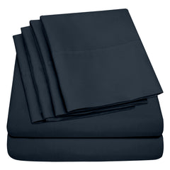 Lightweight Microfiber Bed Sheet Set – 6-Piece Ultra-Soft Wrinkle-Free Sheets with Deep Pockets & Pillowcases – Full, Queen, King & California King
