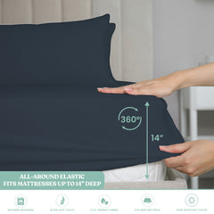 Lightweight Microfiber Bed Sheet Set – 6-Piece Ultra-Soft Wrinkle-Free Sheets with Deep Pockets & Pillowcases – Full, Queen, King & California King