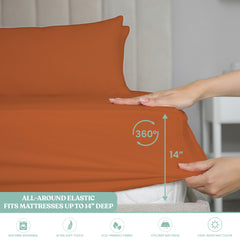 Lightweight Microfiber Bed Sheet Set – 6-Piece Ultra-Soft Wrinkle-Free Sheets with Deep Pockets & Pillowcases – Full, Queen, King & California King