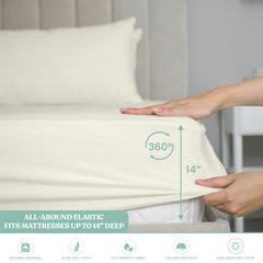 Lightweight Microfiber Bed Sheet Set – 6-Piece Ultra-Soft Wrinkle-Free Sheets with Deep Pockets & Pillowcases – Full, Queen, King & California King