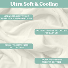 Lightweight Microfiber Bed Sheet Set – 6-Piece Ultra-Soft Wrinkle-Free Sheets with Deep Pockets & Pillowcases – Full, Queen, King & California King