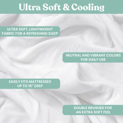 Lightweight Microfiber Bed Sheet Set – 6-Piece Ultra-Soft Wrinkle-Free Sheets with Deep Pockets & Pillowcases – Full, Queen, King & California King