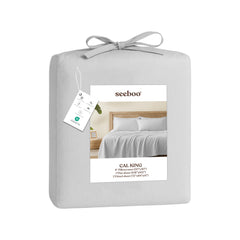 Lightweight Microfiber Bed Sheet Set – 6-Piece Ultra-Soft Wrinkle-Free Sheets with Deep Pockets & Pillowcases – Full, Queen, King & California King