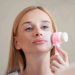 Facial Cleansing Brush & Exfoliating Skincare Kit – Dual-Sided Face Wash Tool for Deep Pore Cleanse, Glow-Up Routine & Self-Care – Gentle, Travel-Friendly for All Skin Types