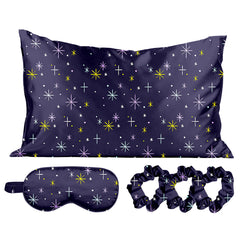 5-Piece Satin Sleep Set – Pillowcase, Eye Mask & 3 Scrunchies – Silky Soft for Skin & Hair, Frizz Control, Beauty Sleep Essential – Anti-Breakage & Light Blocking