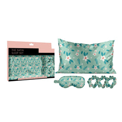 5-Piece Satin Sleep Set – Pillowcase, Eye Mask & 3 Scrunchies – Silky Soft for Skin & Hair, Frizz Control, Beauty Sleep Essential – Anti-Breakage & Light Blocking