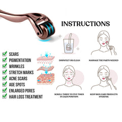 Microneedle Derma Scalp Roller For Face, Beard Growth Care Kit 0.5 MM Microdermabrasion Facial tool