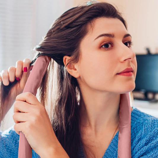 4-Piece Satin Heatless Curl Rod Set – No-Heat Hair Curlers with Satin Scrunchies & Clip for Damage-Free, Effortless Curls & Voluminous Waves