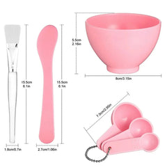 6-Piece DIY Spa Mask Kit – Mixing Bowl, Measuring Spoons, Silicone Brush & Spatula for Mess-Free Skincare