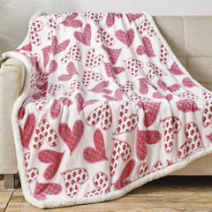 Cozy Aesthetic: Printed Sherpa Throw Blanket – Ultra Soft Microplush 50" x 60" – Lightweight Fleece for Couch, Bed, Dorm & Travel – Machine Washable