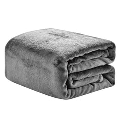 Fleece Throw Blanket 50 x 60 Inches – Ash Grey Luxury Microfiber Blanket, Anti-Static Soft & Fuzzy All-Season Throw for Couch, Sofa & Bed