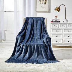 Fleece Throw Blanket 50 x 60 Inches – Ash Grey Luxury Microfiber Blanket, Anti-Static Soft & Fuzzy All-Season Throw for Couch, Sofa & Bed