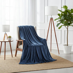 Fleece Throw Blanket 50 x 60 Inches – Ash Grey Luxury Microfiber Blanket, Anti-Static Soft & Fuzzy All-Season Throw for Couch, Sofa & Bed
