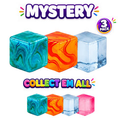 3-Pack Viral Squishy Stress Balls – Butter, Dumpling or Cube Fidget Toys - Mystery Colors – Soft Sensory Squeeze Toys for Anxiety Relief, ADHD Focus, Desk & Travel