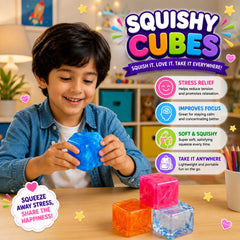 3-Pack Viral Squishy Stress Balls – Butter, Dumpling or Cube Fidget Toys - Mystery Colors – Soft Sensory Squeeze Toys for Anxiety Relief, ADHD Focus, Desk & Travel