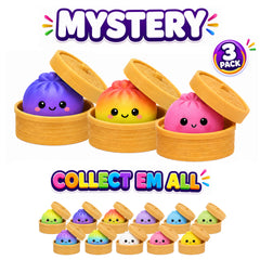 3-Pack Viral Squishy Stress Balls – Butter, Dumpling or Cube Fidget Toys - Mystery Colors – Soft Sensory Squeeze Toys for Anxiety Relief, ADHD Focus, Desk & Travel