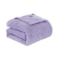 Oversized Ribbed Corduroy Plush Blanket – Reversible Striata Lined All-Season Cozy Throw for Bed & Couch, 100% Polyester, Queen or King