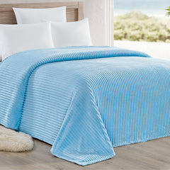 Oversized Ribbed Corduroy Plush Blanket – Reversible Striata Lined All-Season Cozy Throw for Bed & Couch, 100% Polyester, Queen or King