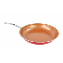 9.5 Ultra Nonstick Red Copper Frying Pan With Stainless Steel Handle