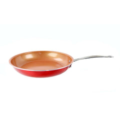 9.5 Ultra Nonstick Red Copper Frying Pan With Stainless Steel Handle