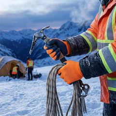 High-Visibility Work Gloves – Cold Weather Grip Gloves with Textured Latex Coating – Heavy Duty Winter Gloves for Construction, Gardening & Outdoor Work