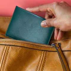 2-Pack PU Leather Card Holder Wallet – Faux Leather Passport & Credit Card Organizer for Travel Documents, Health Records, ID Cards and Business Cards, 4 x 3 Inch Card Holder