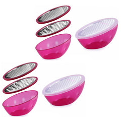 Cheese Grater Citrus Lemon Zester with Food Storage Container & Lid - Perfect For Cheeses, Ginger, Vegetables, Butter, Chocolate (5-Piece or 10 Piece)