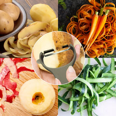 Stainless Steel Vegetable Peelers with Non-Slip Handle – Ultra-Sharp Dual-Blade Design for Potatoes, Apples, Cucumbers & More – Compact, Durable, Dishwasher Safe – 3 or 6 Pack