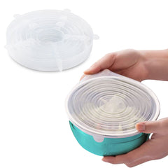 Reusable Stretch Silicone Food Lids – 6 or 12 Pack Airtight Covers for Bowls, Cups, Cans & Fruit – BPA-Free, Leak-Proof, Microwave & Dishwasher Safe – Transparent