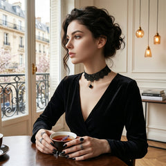 9-Pack Choker Necklace Set for Women & Girls – Velvet, Lace, Gothic Tattoo & Pendant Chokers – Adjustable Trendy Necklaces for Party, Daily & Layered Looks