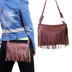 Women's Fringe Crossbody Bag – PU Leather Shoulder Purse with Adjustable Strap, Boho Tassel Messenger Bag for Everyday, Festivals, Travel & Casual Wear
