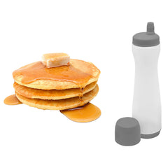 Pancake Batter Dispenser Pen – No-Drip Squeeze Bottle with Silicone Tip – 3-Cup Capacity for Pancakes, Waffles, Crepes, Funnel Cakes – Red or Grey (1-Pack, 2-Pack, Bundle)