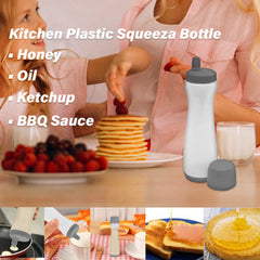 Pancake Batter Dispenser Pen – No-Drip Squeeze Bottle with Silicone Tip – 3-Cup Capacity for Pancakes, Waffles, Crepes, Funnel Cakes – Red or Grey (1-Pack, 2-Pack, Bundle)