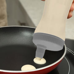 Pancake Batter Dispenser Pen – No-Drip Squeeze Bottle with Silicone Tip – 3-Cup Capacity for Pancakes, Waffles, Crepes, Funnel Cakes – Red or Grey (1-Pack, 2-Pack, Bundle)