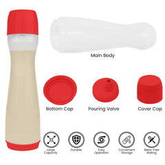 Pancake Batter Dispenser Pen – No-Drip Squeeze Bottle with Silicone Tip – 3-Cup Capacity for Pancakes, Waffles, Crepes, Funnel Cakes – Red or Grey (1-Pack, 2-Pack, Bundle)