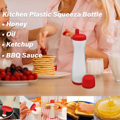 Pancake Batter Dispenser Pen – No-Drip Squeeze Bottle with Silicone Tip – 3-Cup Capacity for Pancakes, Waffles, Crepes, Funnel Cakes – Red or Grey (1-Pack, 2-Pack, Bundle)