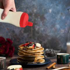 Pancake Batter Dispenser Pen – No-Drip Squeeze Bottle with Silicone Tip – 3-Cup Capacity for Pancakes, Waffles, Crepes, Funnel Cakes – Red or Grey (1-Pack, 2-Pack, Bundle)