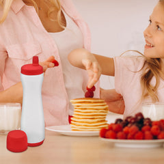 Pancake Batter Dispenser Pen – No-Drip Squeeze Bottle with Silicone Tip – 3-Cup Capacity for Pancakes, Waffles, Crepes, Funnel Cakes – Red or Grey (1-Pack, 2-Pack, Bundle)