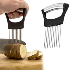 Multipurpose Stainless Steel Assistant Vegetable and Meat Slicer Holder (1-Pack or 2-Pack)