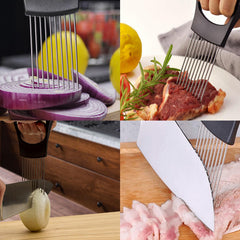 Multipurpose Stainless Steel Assistant Vegetable and Meat Slicer Holder (1-Pack or 2-Pack)