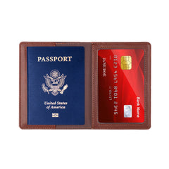 RFID Passport Holder Wallet with Credit Card Slots – PU Leather Travel Passport Organizer for Passport, Credit Cards, Boarding Passes & Travel Documents, Slim Travel Wallet