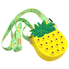 Kids Pop-It Bubble Fidget Crossbody Bag – Silicone Unicorn & Fruit Shoulder Purse with Zipper Pocket, Sensory Push Pop Toy Handbag for Girls, Small Accessories & Travel