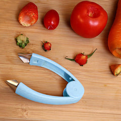 Fruit & Veggie Stem Remover Tool – Ergonomic Grip Corer for Strawberries, Tomatoes, Pineapple & More – Easy Clean, Dishwasher Safe – 1 or 2 Pack